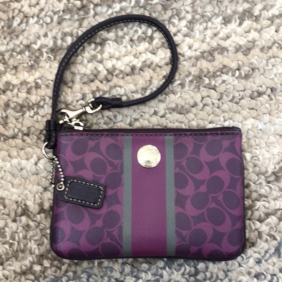 Purple Coach Wristlet - Picture 1 of 1